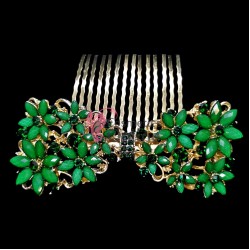 Accesoriu modern pentru decor par CA039CC Auriu cu cristale Emerald